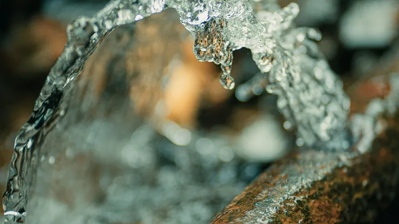 Water spraying from a rusted pipe